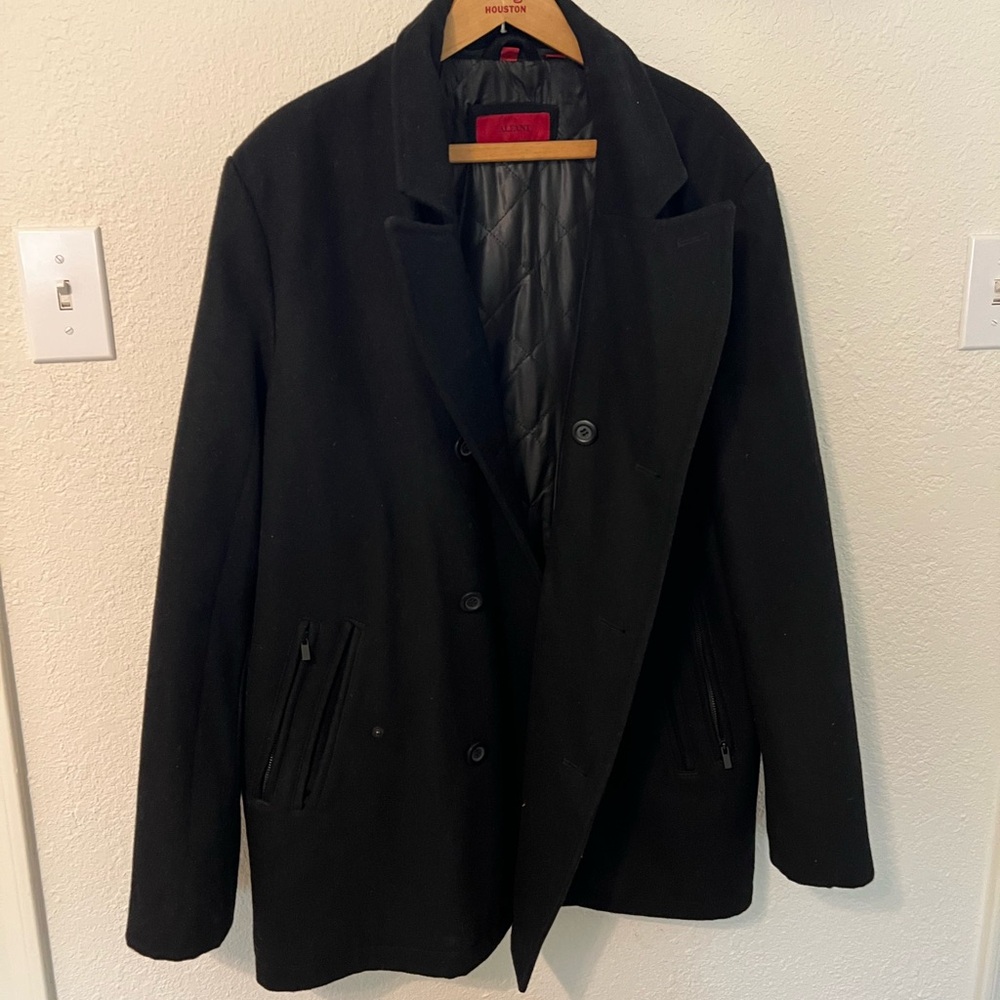 Alfani Men's Elegant Black Peacoat Jacket